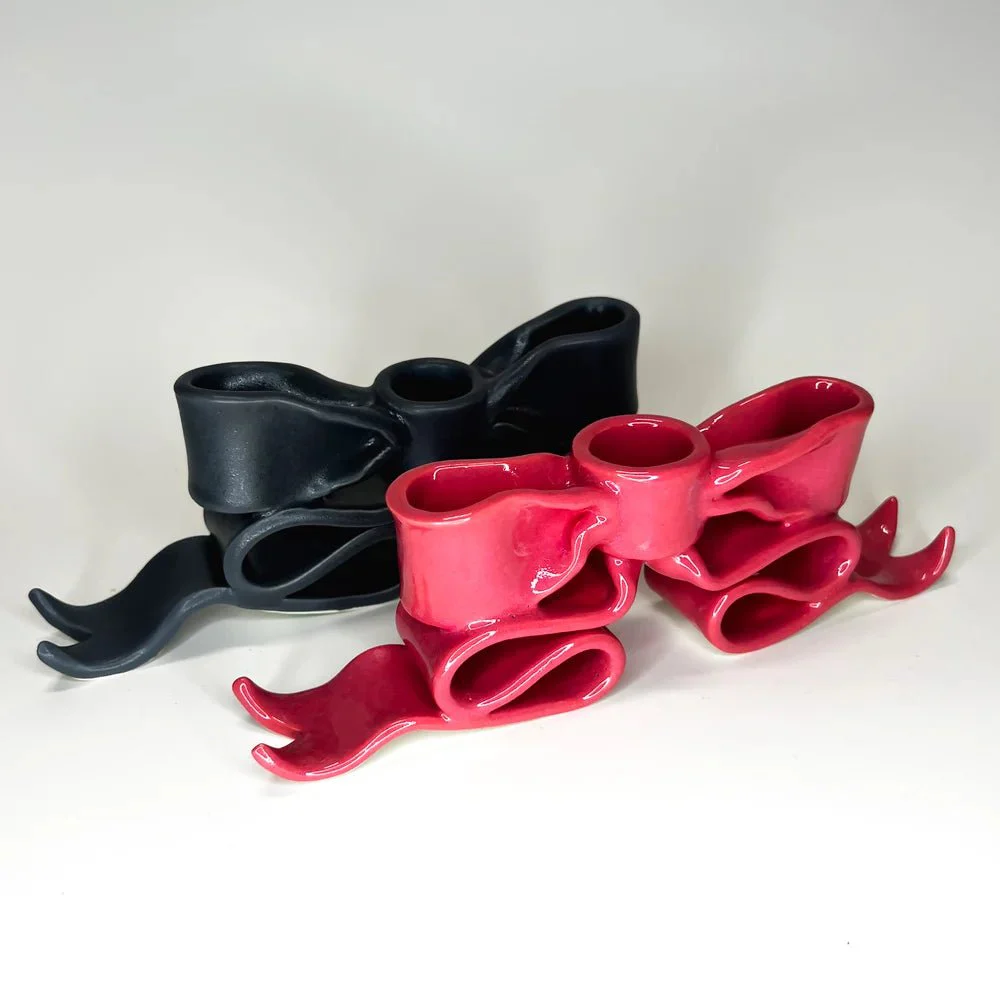 Kiki Bridges Bow Crush Candlestick Holder (Texas Rose) - Image 2