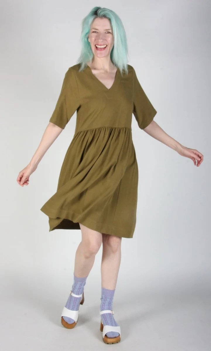 Birds of North America Kiskadee Dress - Golden Moss (Online Exclusive) - Image 4