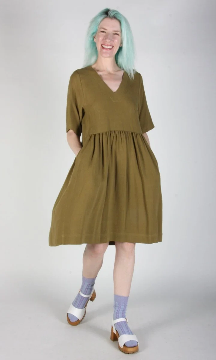 Birds of North America Kiskadee Dress - Golden Moss (Online Exclusive) - Image 5
