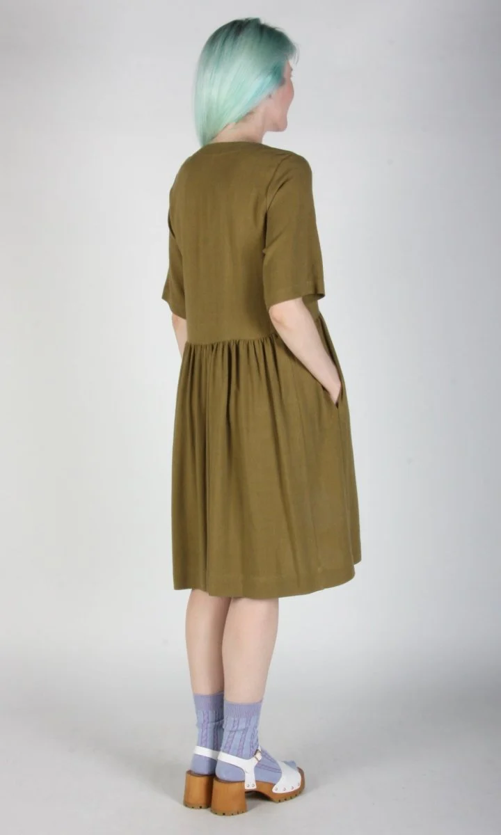 Birds of North America Kiskadee Dress - Golden Moss (Online Exclusive) - Image 8