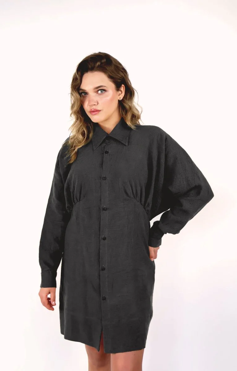 Korelli Ava Dress (Charcoal) - Image 4