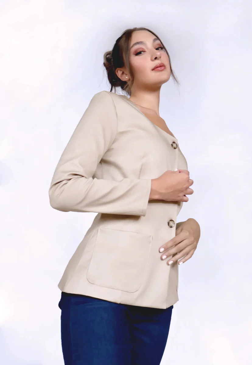Korelli Blaire Blazer Top (Beige) - Image 7