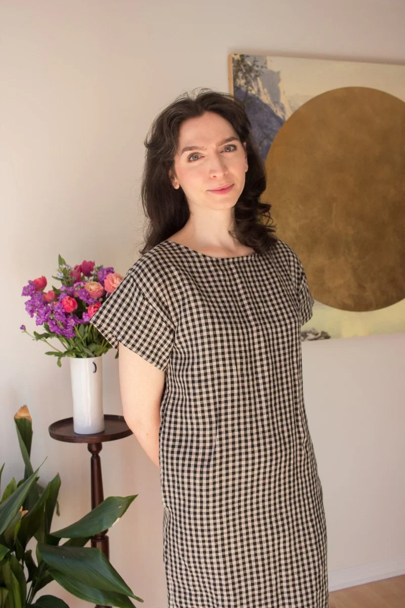 Leka Woven Tea Dress (Black & White Gingham) - Image 3