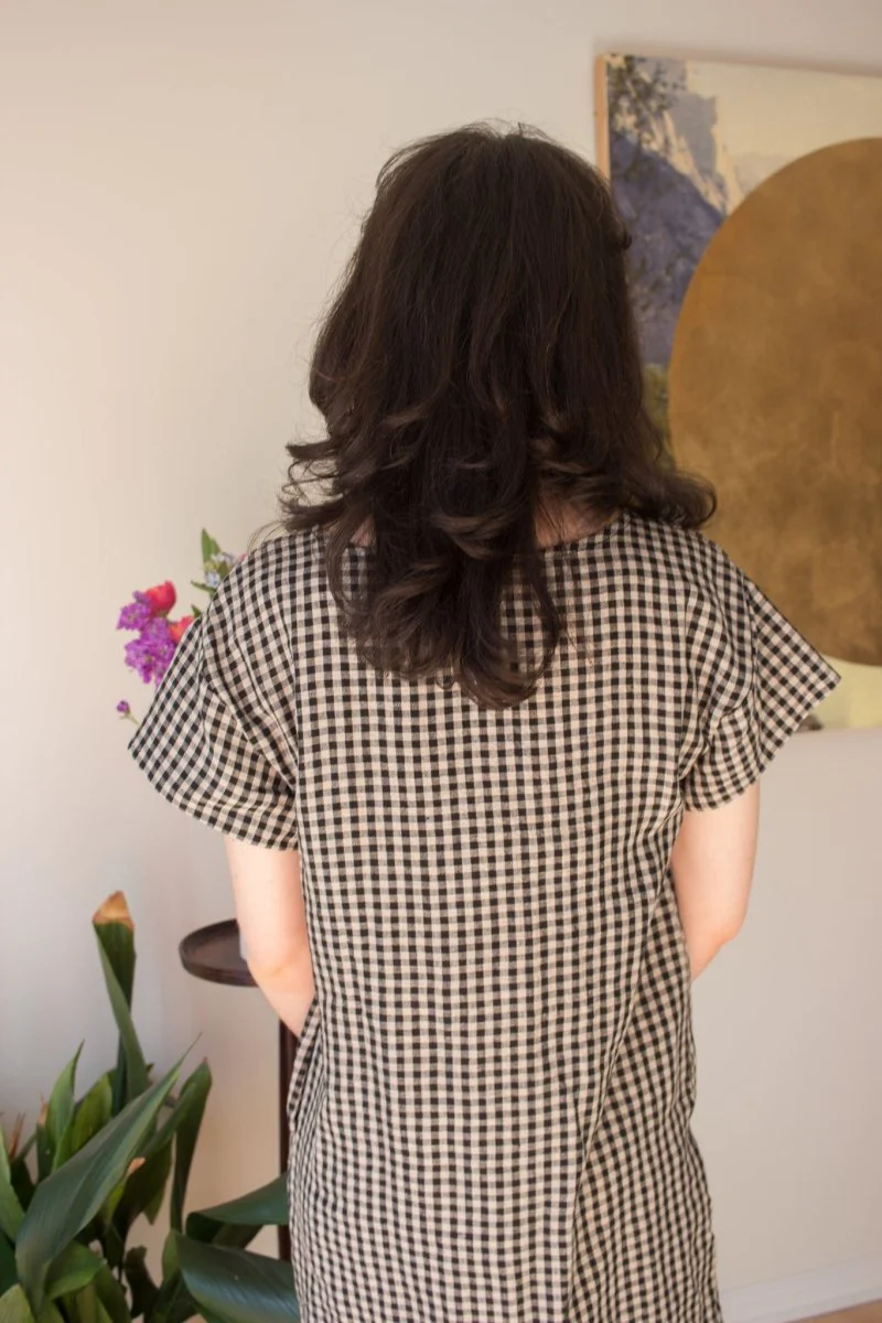 Leka Woven Tea Dress (Black & White Gingham) - Image 4