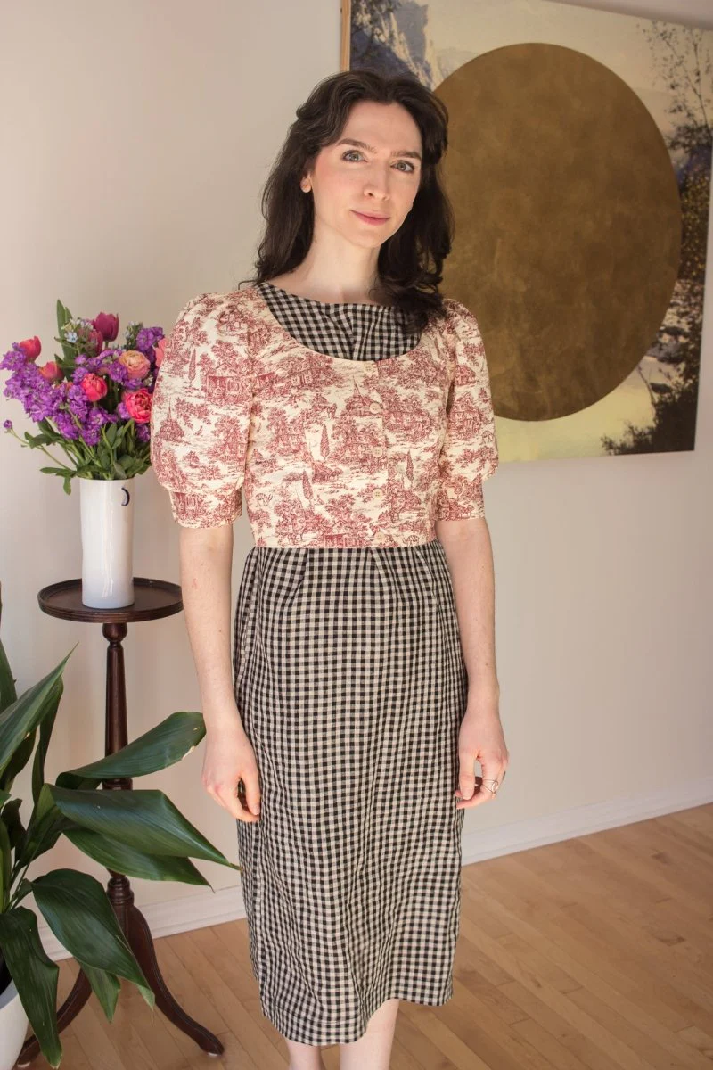 Leka Woven Tea Dress (Black & White Gingham) - Image 5