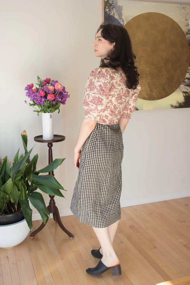 Leka Woven Tea Dress (Black & White Gingham) - Image 6