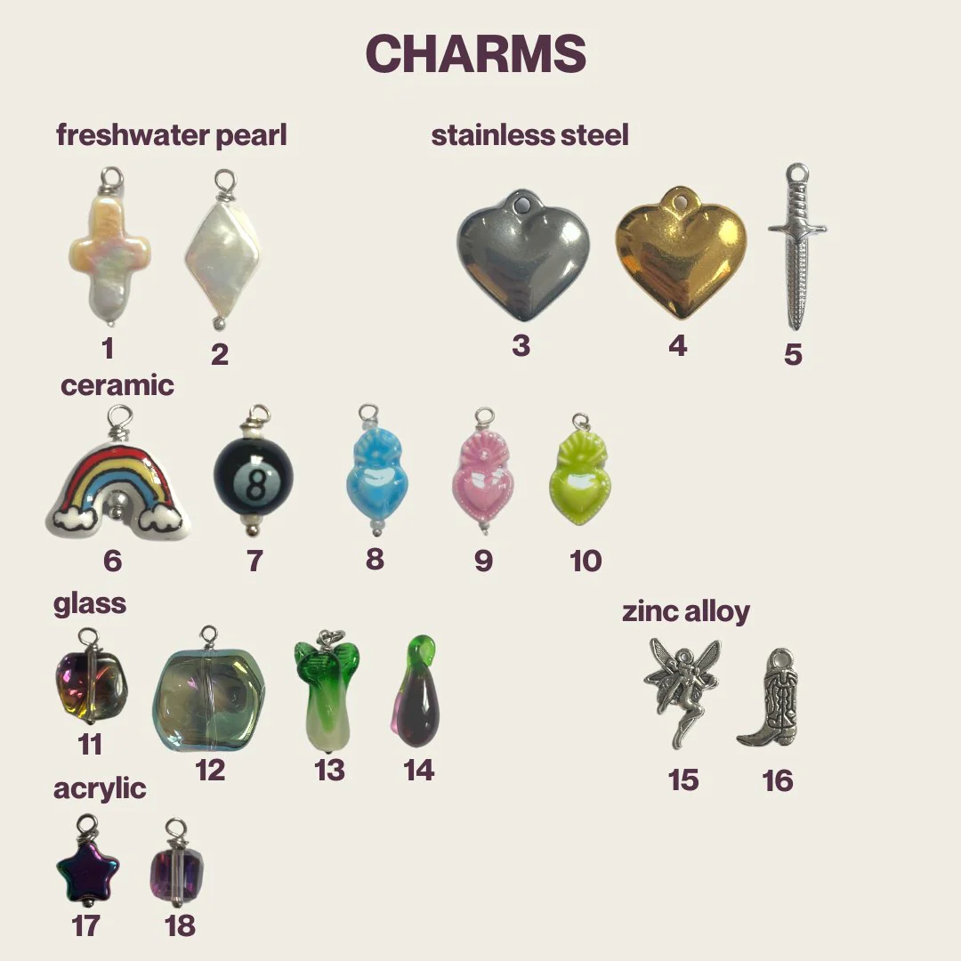 LILOU Gems Charm Hoop Earring (Assorted Charms) - Image 5
