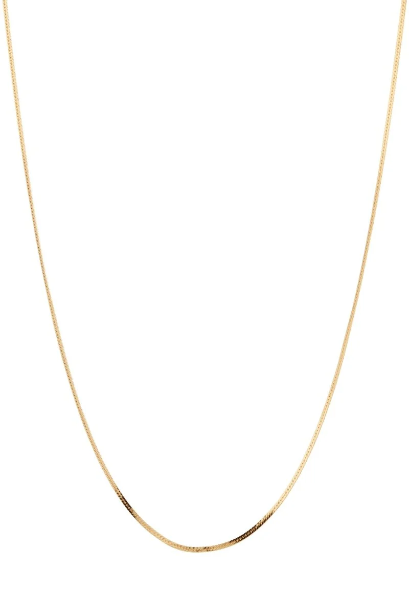 Lisbeth Fine Herringbone Necklace (Gold) - Image 5