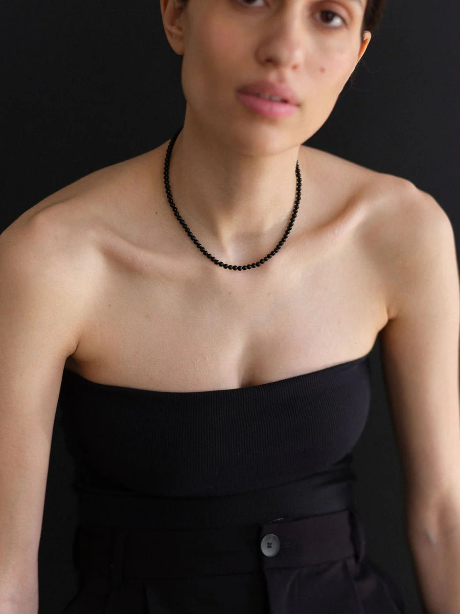 Lisbeth Petite Boule Necklace (Black Tourmaline) - Image 4