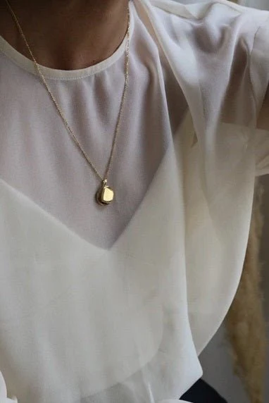 Lisbeth Classic Round Locket Necklace (Gold or Silver)