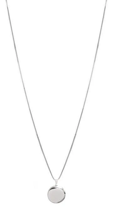 Lisbeth Classic Round Locket Necklace (Gold or Silver) - Image 4