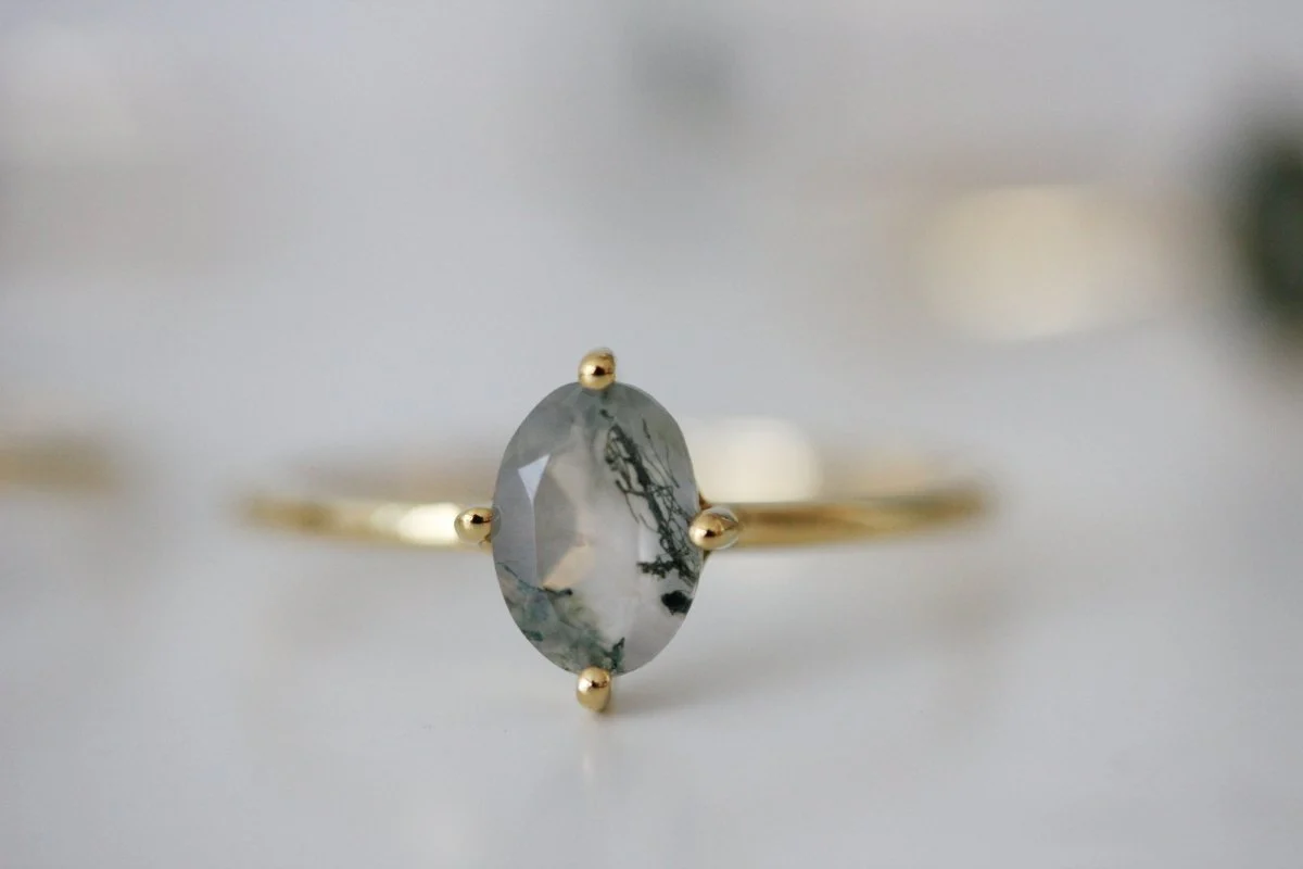Little Gold Ava Ring (Tidal Pool)