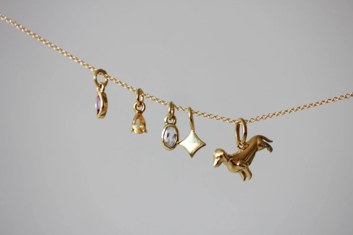 Little Gold Dachshund Charm - Image 3