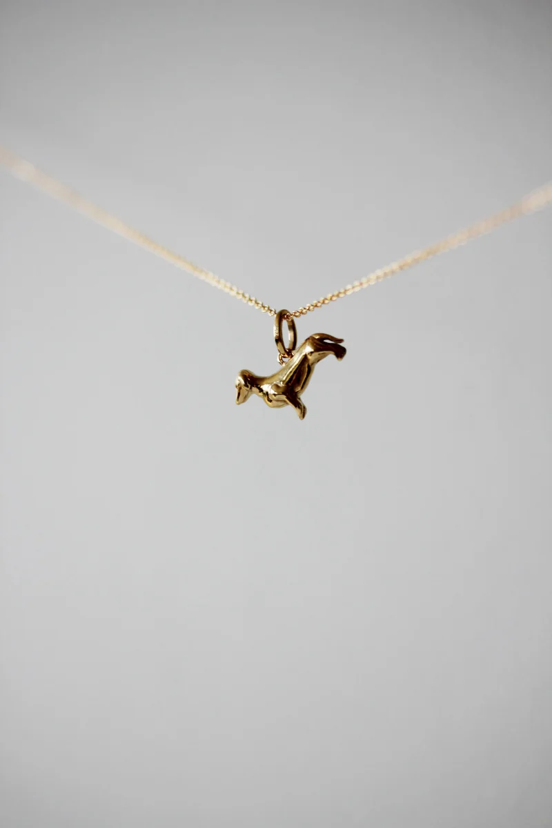 Little Gold Dachshund Charm - Image 4