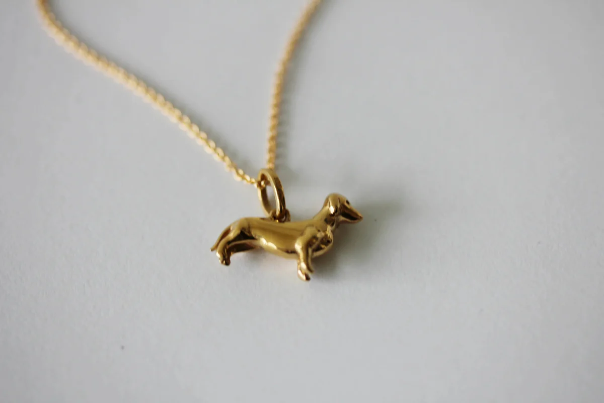 Little Gold Dachshund Charm - Image 5