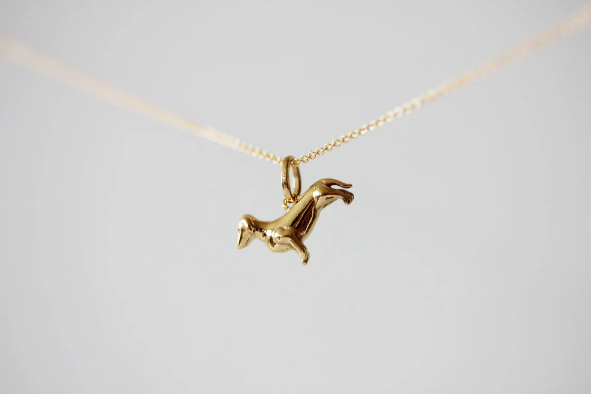 Little Gold Dachshund Charm - Image 6