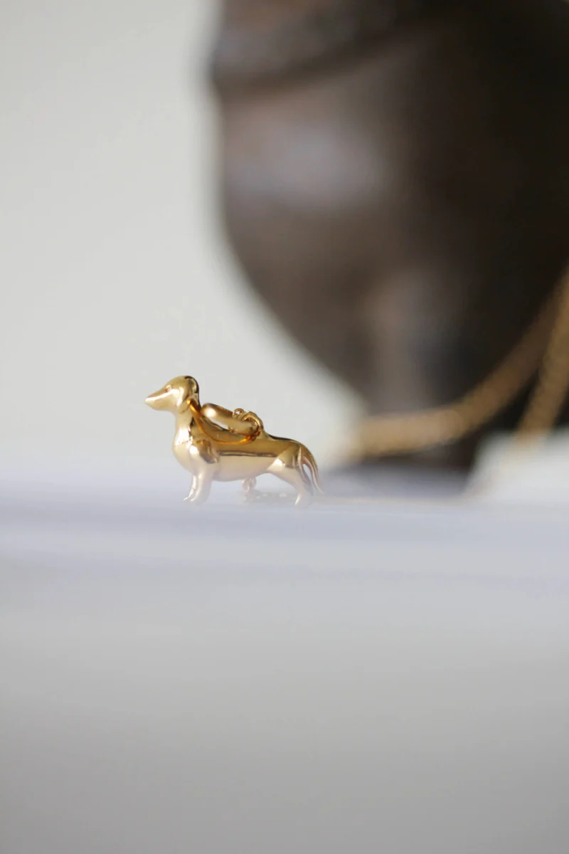 Little Gold Dachshund Charm - Image 7