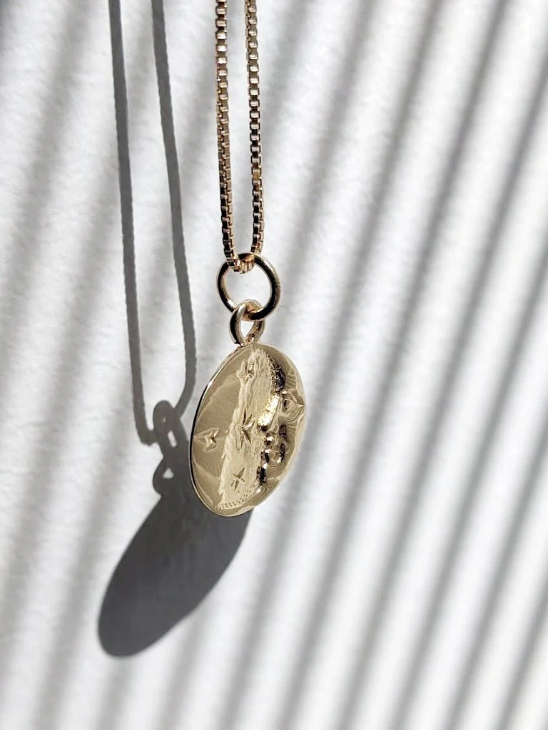 Little Gold Lucky Moon Necklace - Image 5