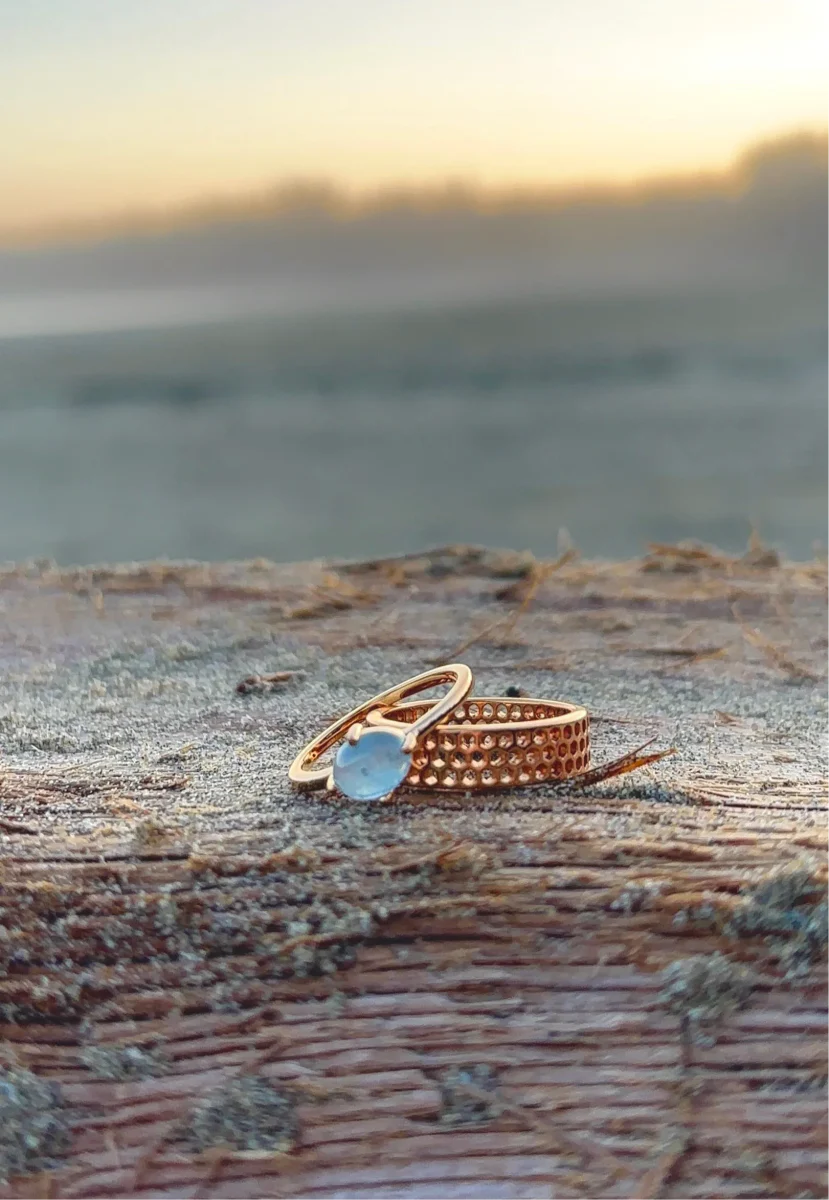 Little Gold Oceanic Ring (Aquamarine) - Image 2