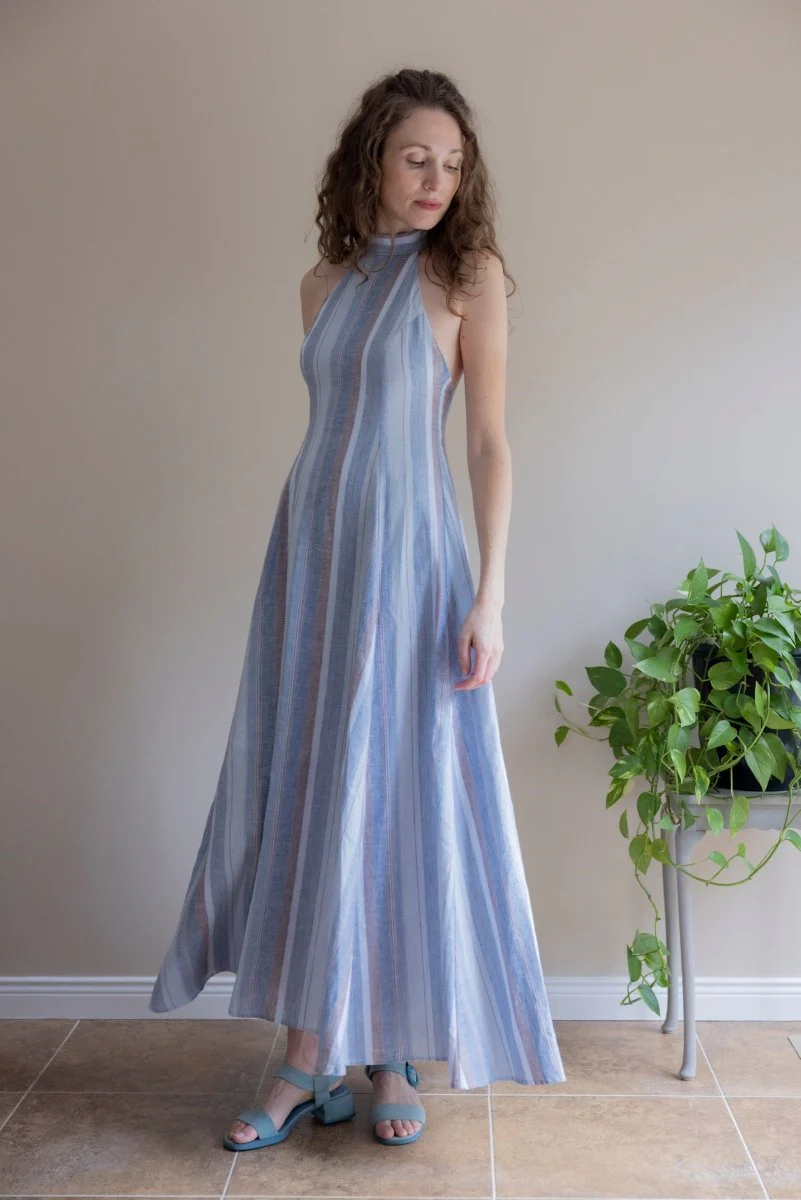 Marigold Celia Dress (Blue Stripe)
