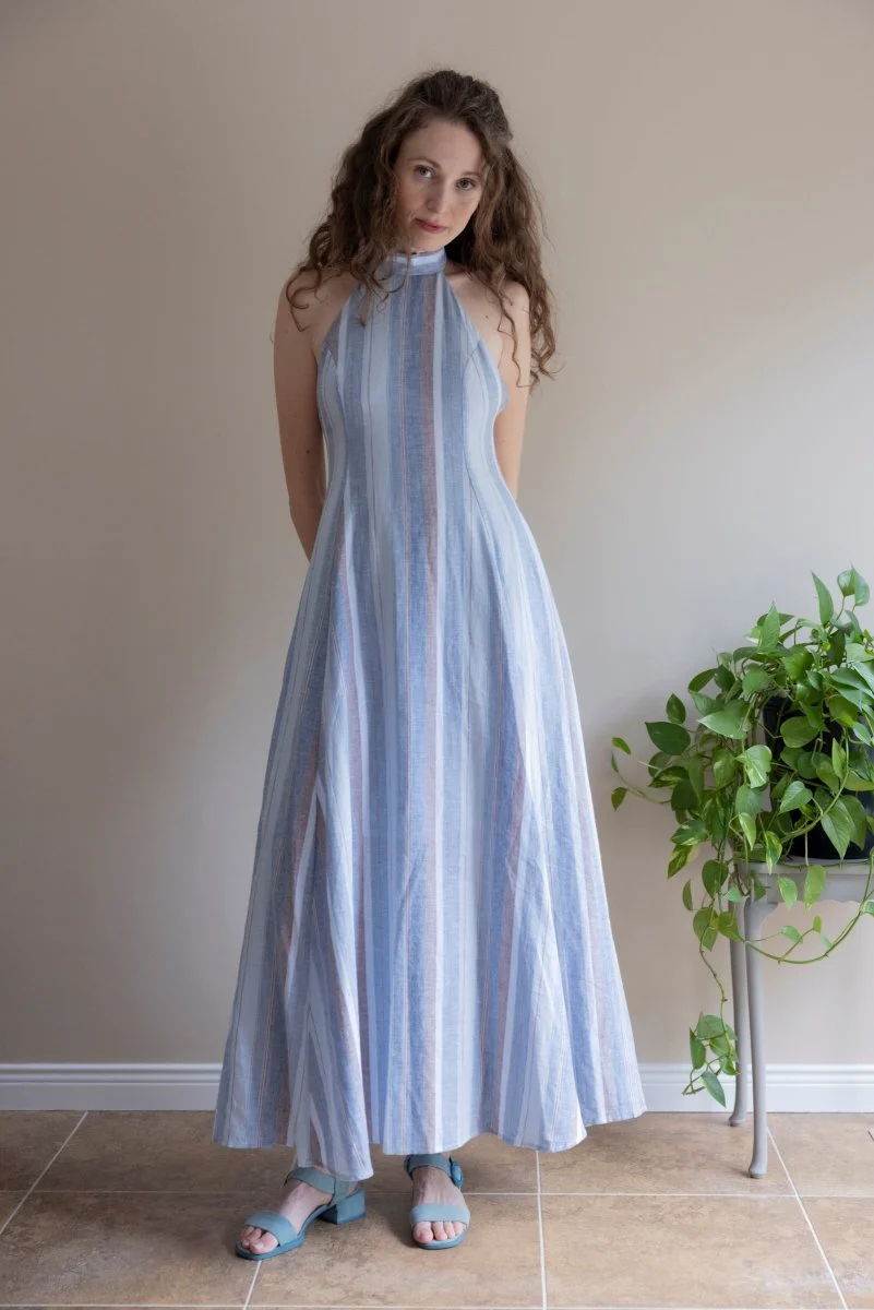Marigold Celia Dress (Blue Stripe) - Image 3