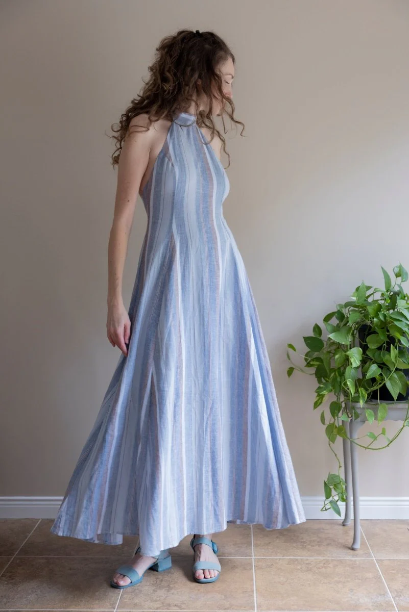 Marigold Celia Dress (Blue Stripe) - Image 4