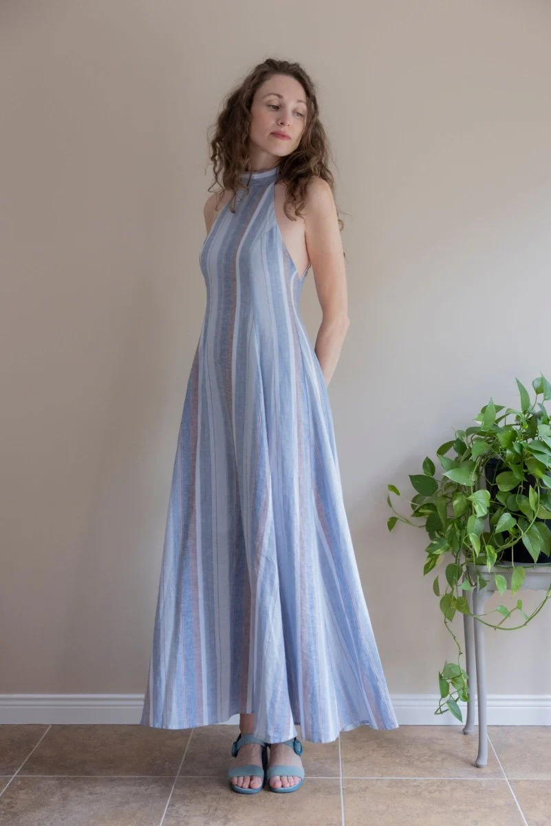 Marigold Celia Dress (Blue Stripe) - Image 5