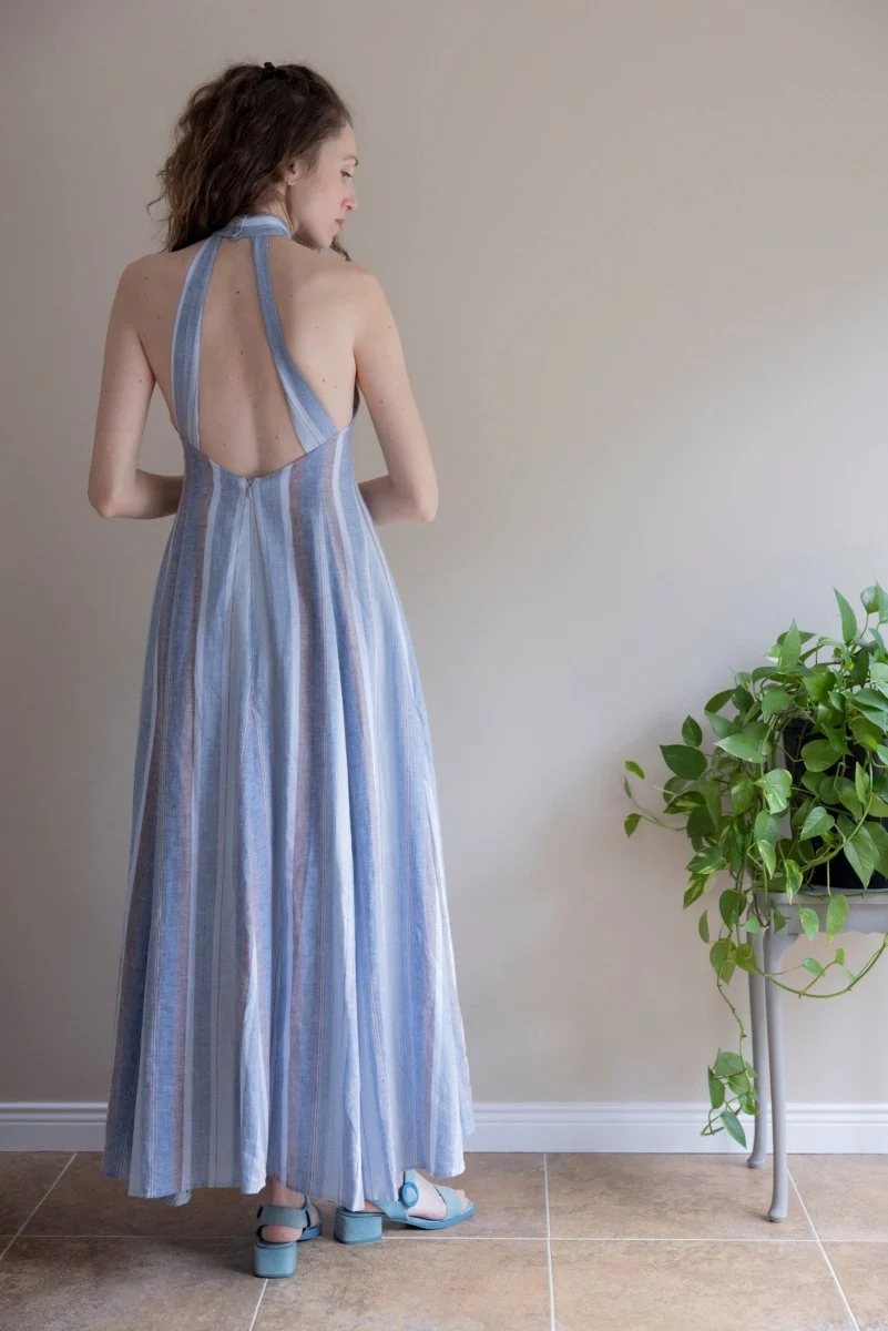 Marigold Celia Dress (Blue Stripe) - Image 6