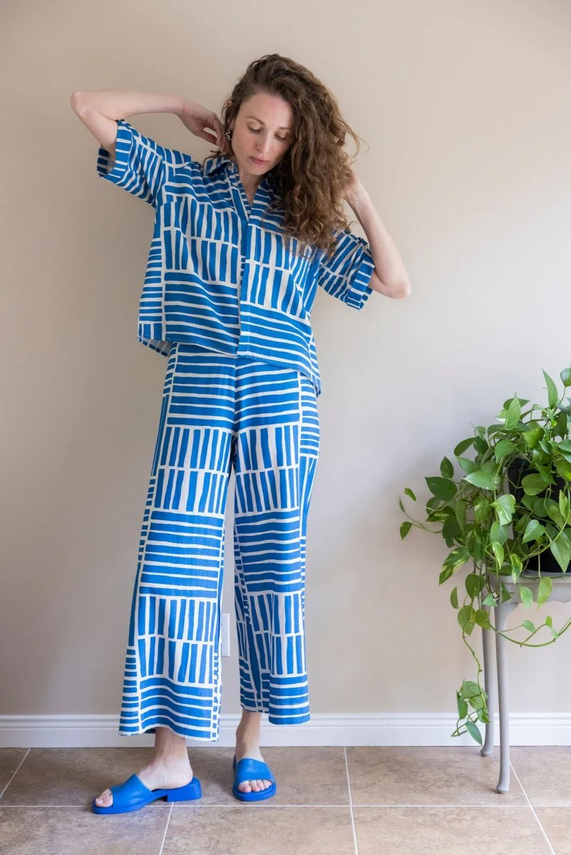 Marigold Norah Shirt (Blue Block)