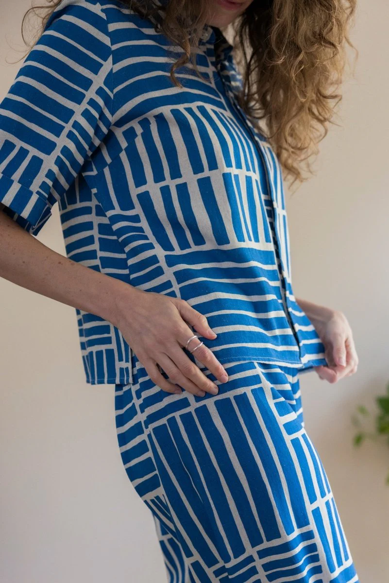 Marigold Norah Shirt (Blue Block) - Image 2