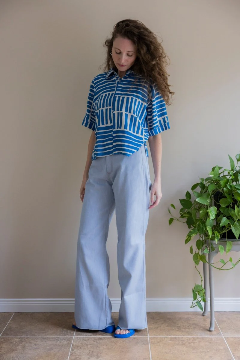 Marigold Norah Shirt (Blue Block) - Image 8
