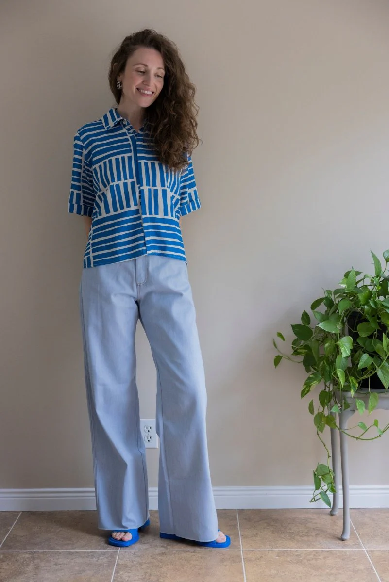 Marigold Norah Shirt (Blue Block) - Image 9
