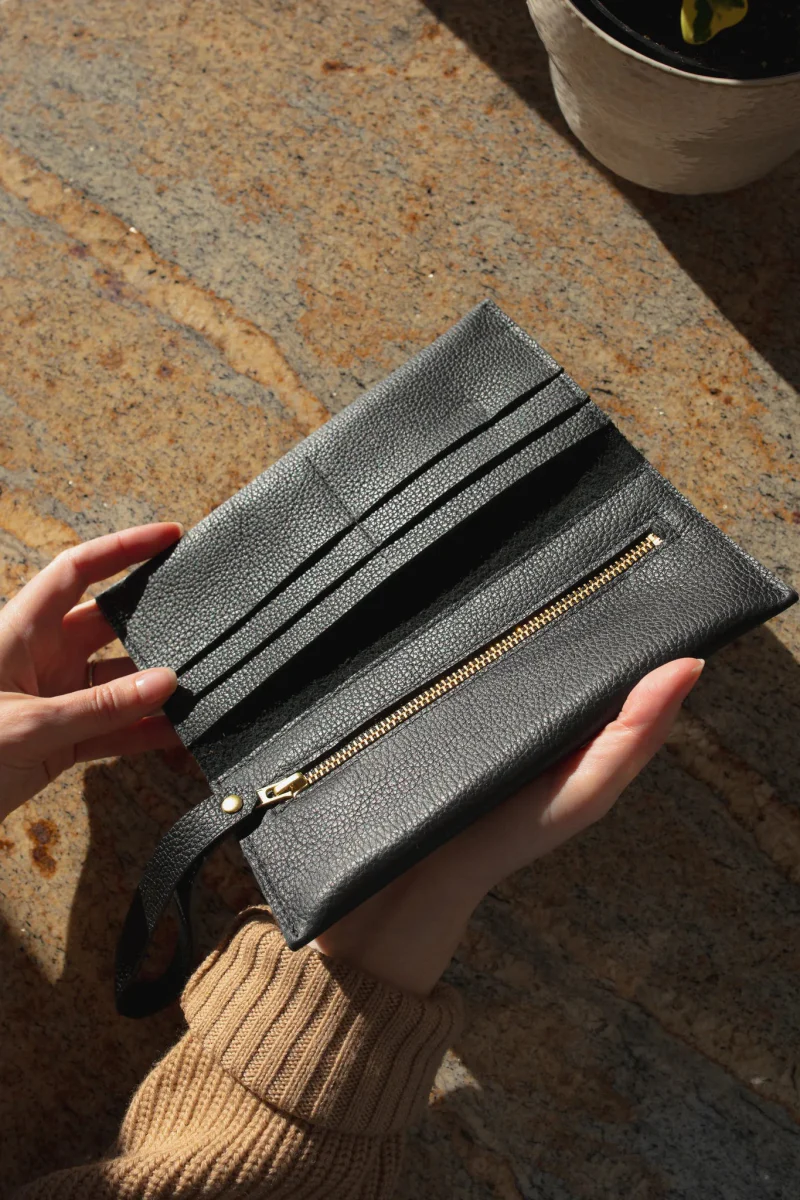 Market Canvas Agnes Leather Wallet (Noir)