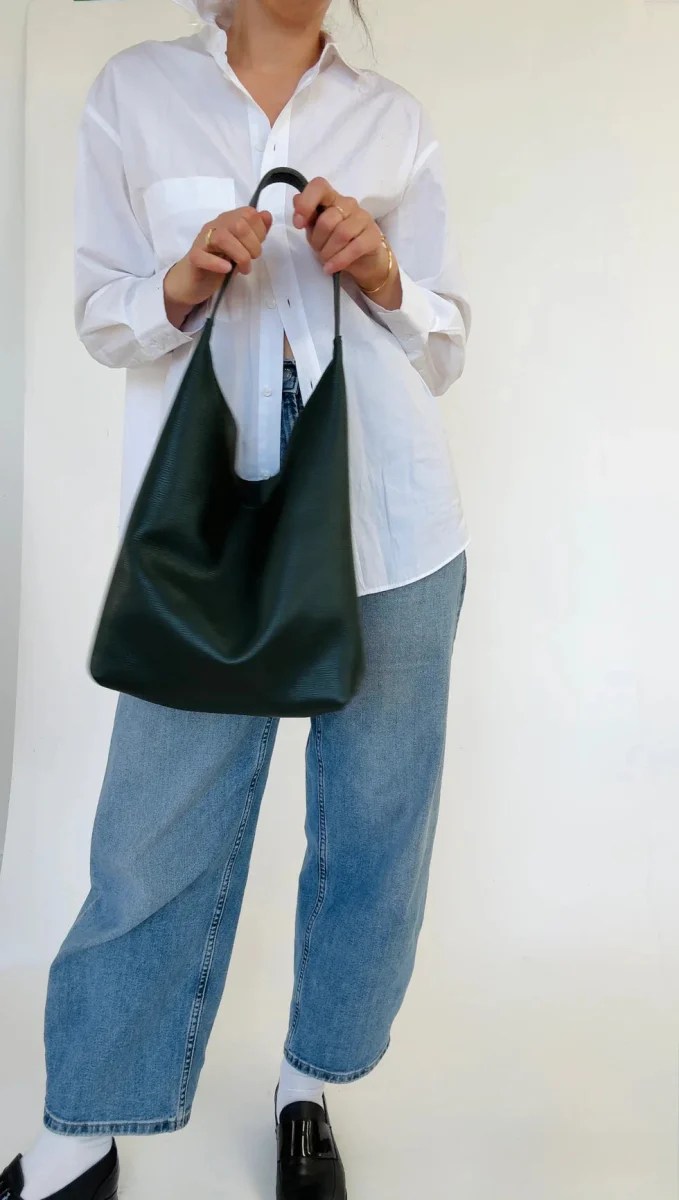Market Canvas Bruna Shoulder Bag (Kale) - Image 4