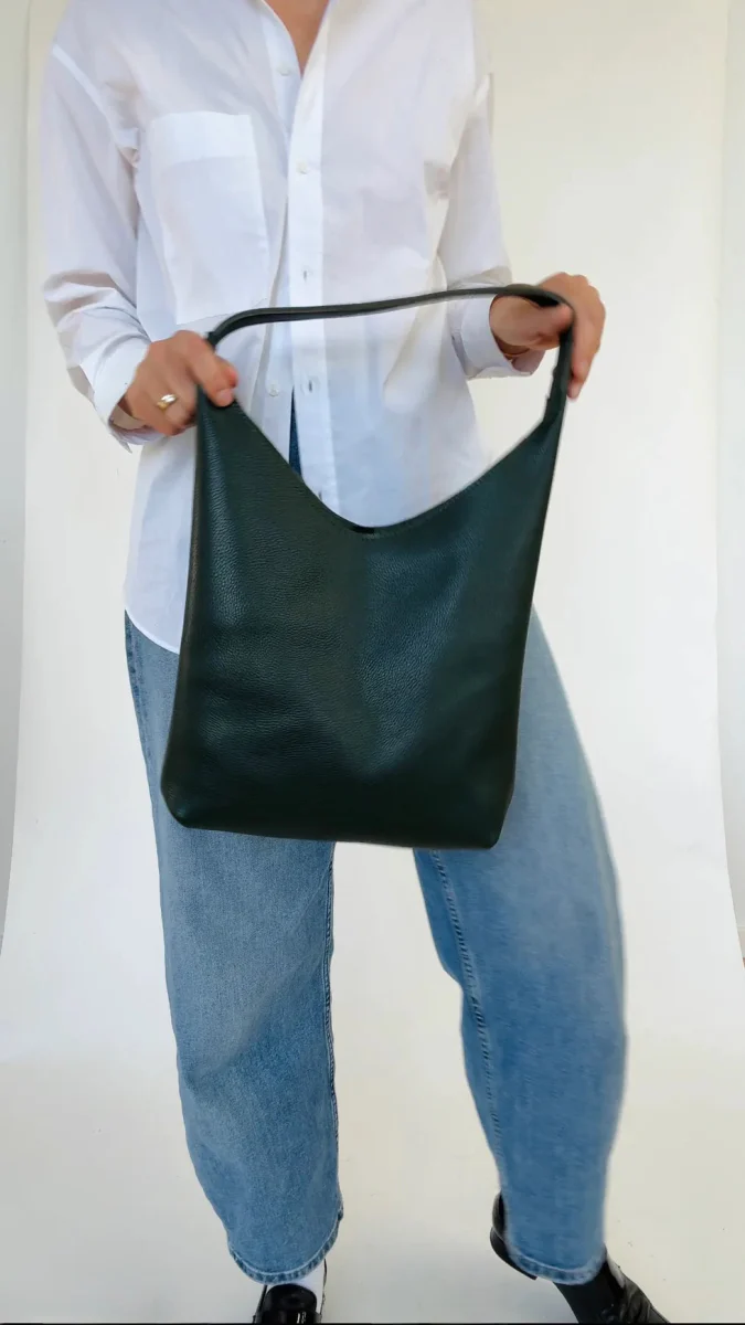 Market Canvas Bruna Shoulder Bag (Kale) - Image 6