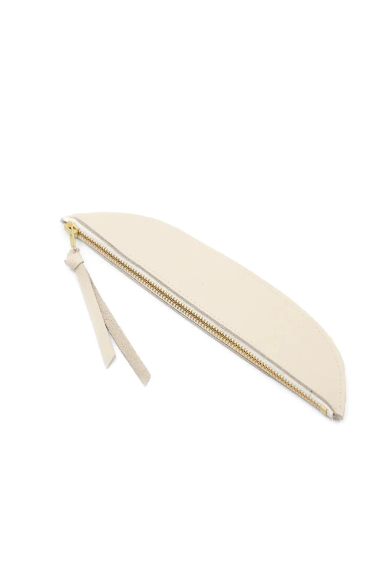 Market Canvas Sonia Leather Zip Pouch (Cream)