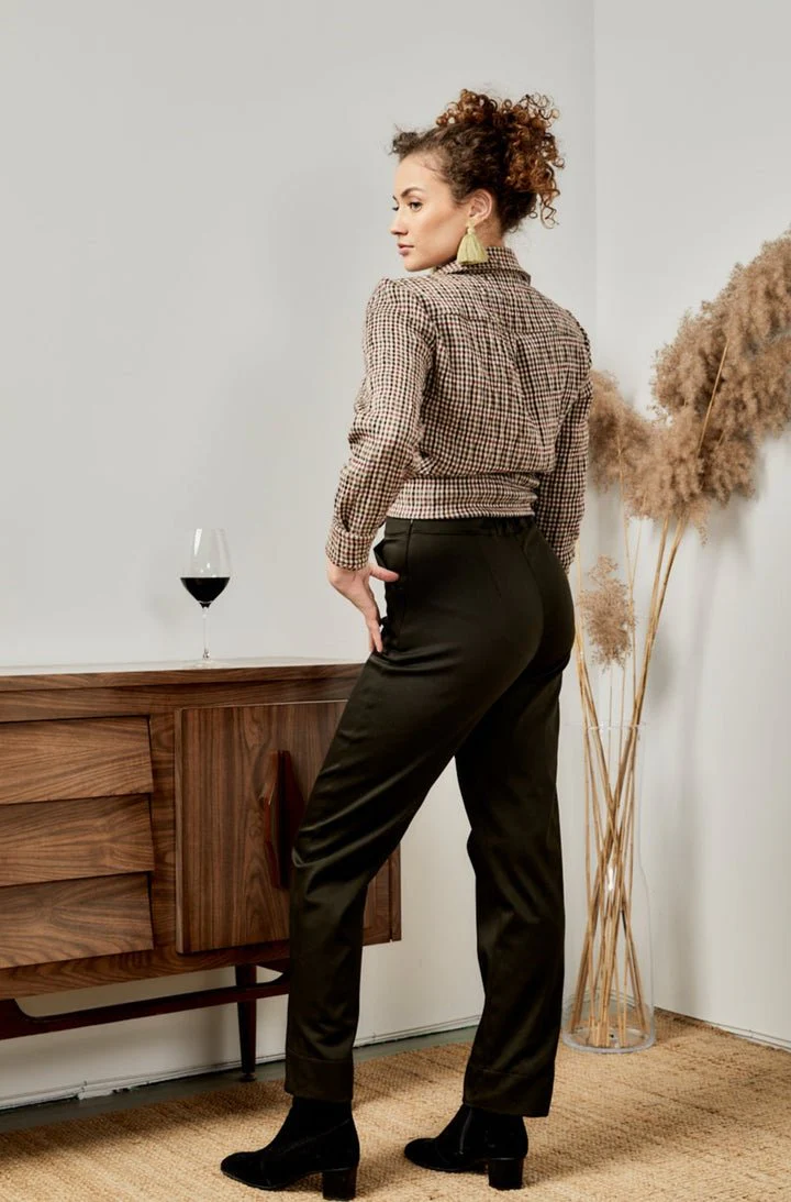 Meemoza Cigarette Stretch Pants (Khaki Green) - Image 6