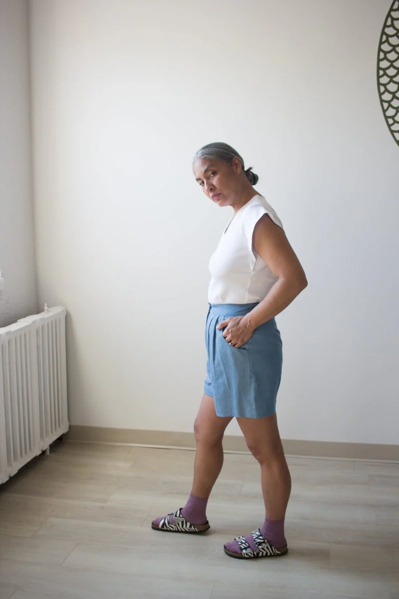Meemoza Maelle Shorts (Old Blue Tencel) - Image 2