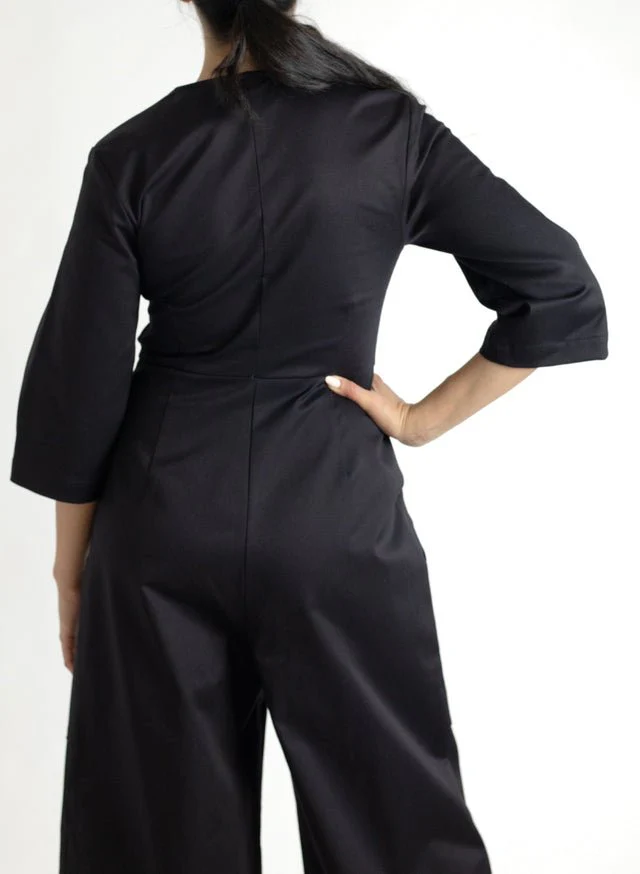 Meg 70's Jumpsuit (Black) - Image 8