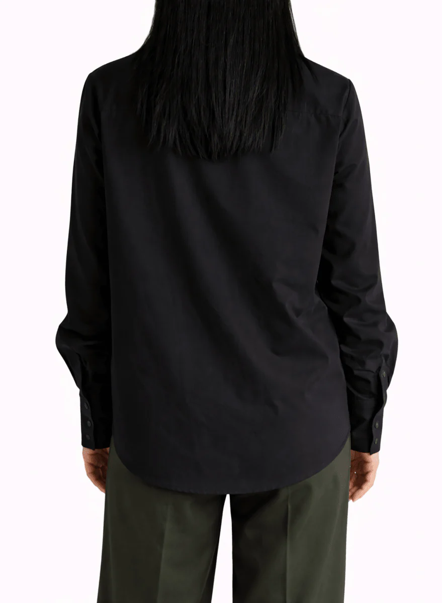 Meg Big Collar Shirt (Black) - Image 3