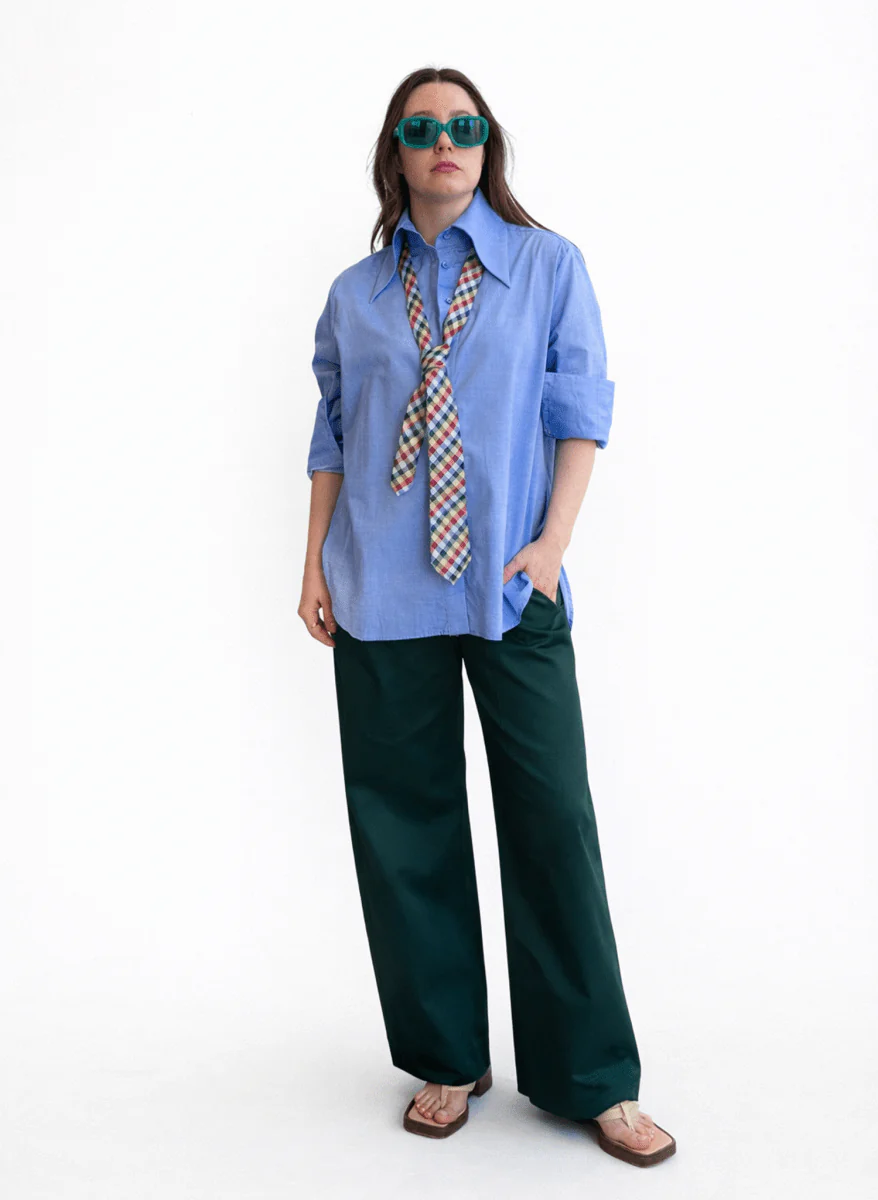 Meg Big Collar Shirt (Blue)