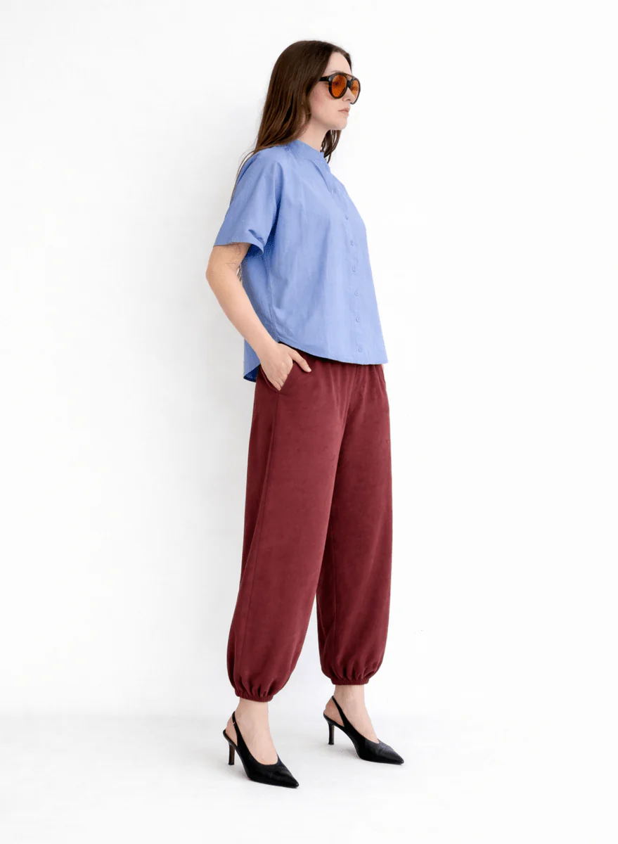 Meg Rounded Hem Shirt (Blue) - Image 2