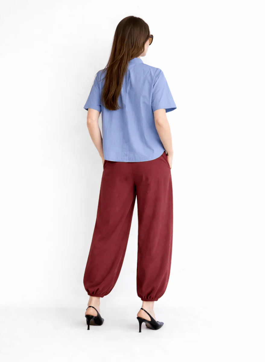 Meg Rounded Hem Shirt (Blue) - Image 4