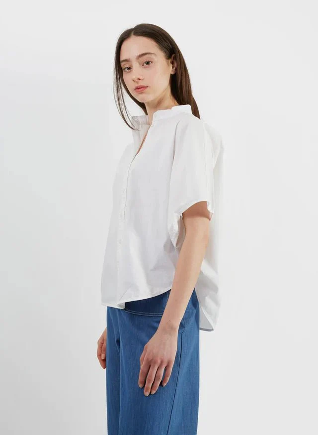Meg Rounded Hem Shirt (White) - Image 2