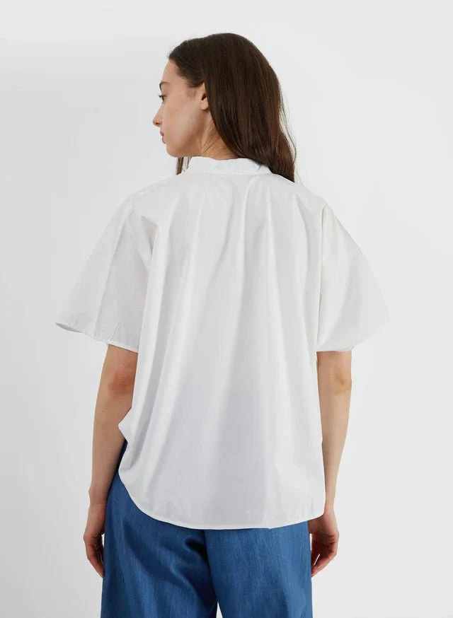 Meg Rounded Hem Shirt (White) - Image 4