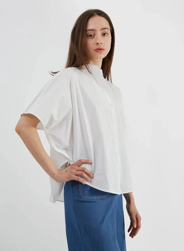 Meg Rounded Hem Shirt (White) - Image 5