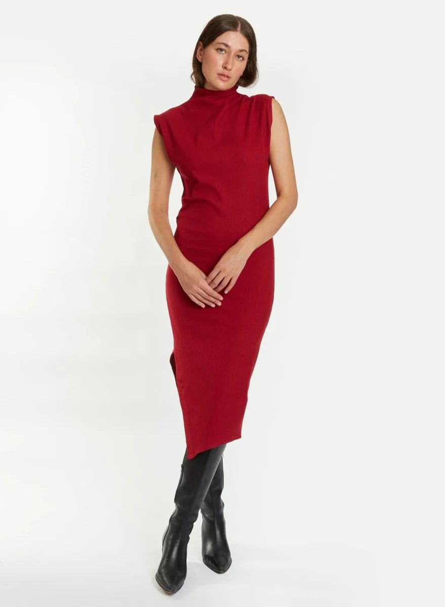 Meg Skinny Dress (Burgundy) - Image 10