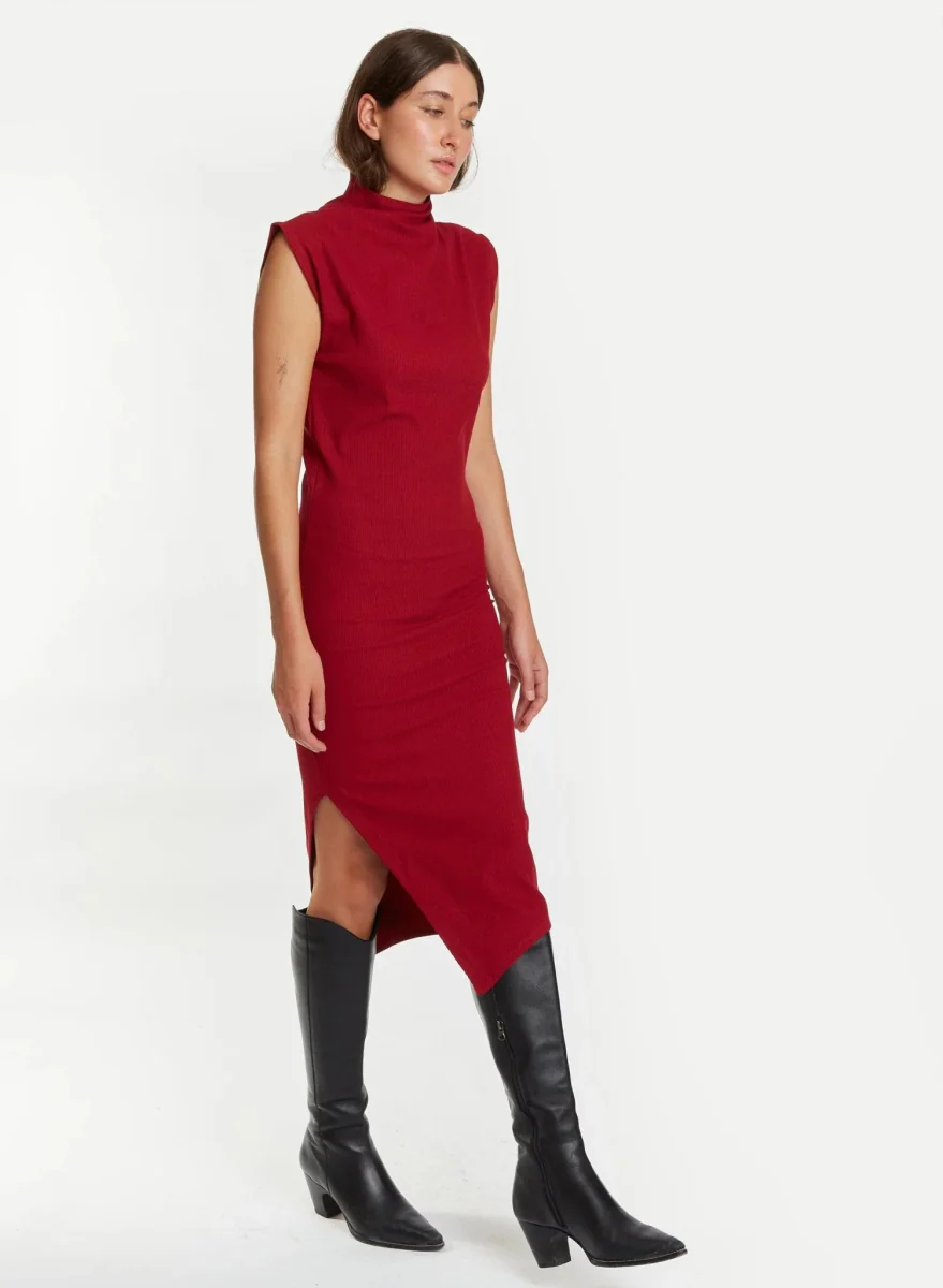 Meg Skinny Dress (Burgundy) - Image 11