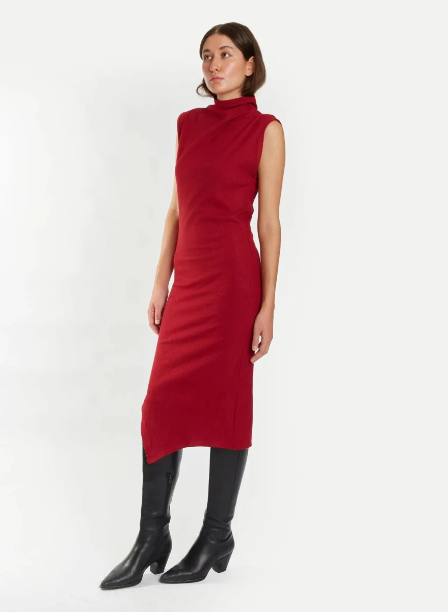 Meg Skinny Dress (Burgundy) - Image 12