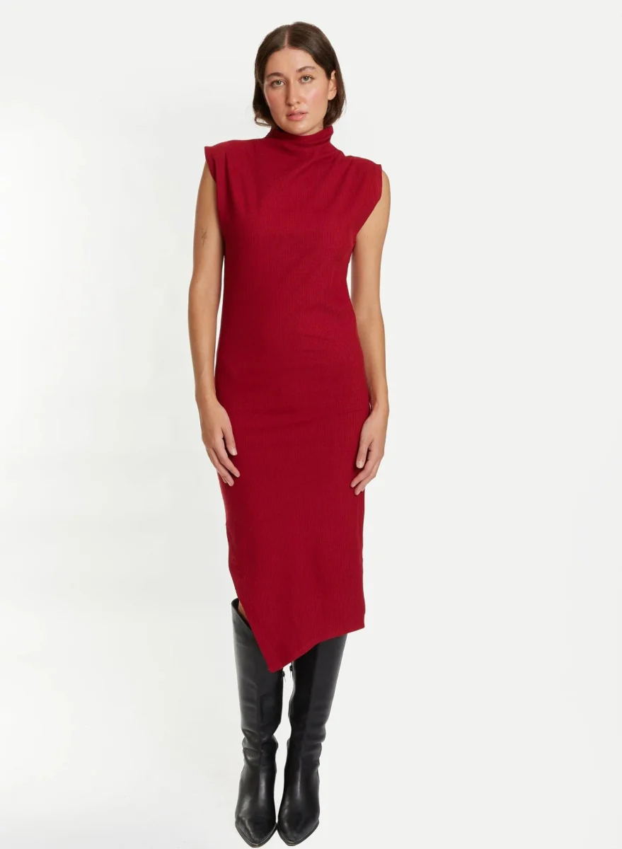 Meg Skinny Dress (Burgundy) - Image 13